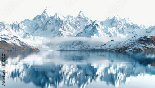 Wallpaper Mural Beautiful mountain range with a large body of water in the foreground isolated on transparent background
 Torontodigital.ca