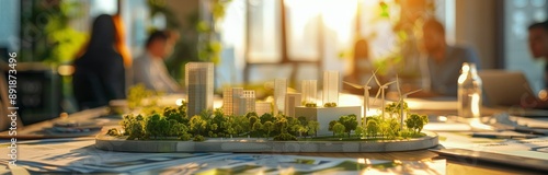 Sustainable City Model With Wind Turbines