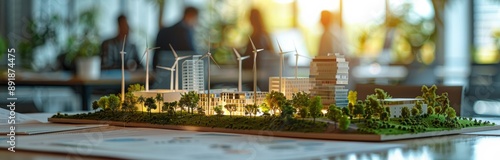 Sustainable City Model With Wind Turbines