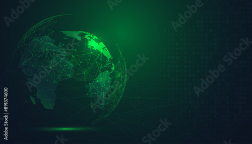 Global network connection. World map point and line composition concept of global business. Vector Illustration