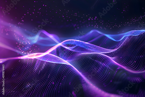 Data waves. Modern neon abstract backdrop. Virtual ciberspace.	
