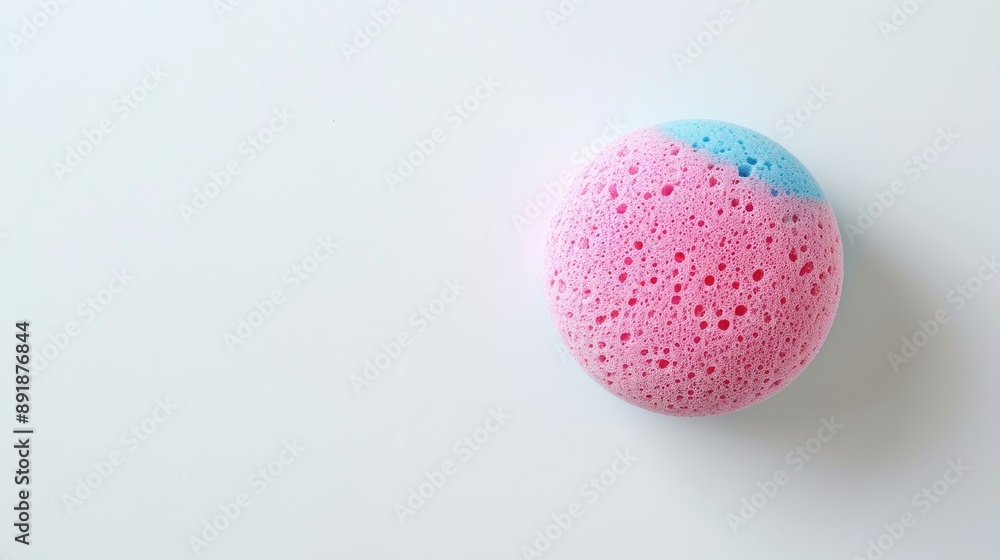 Colorful facial cleansing sponge on white backdrop with copy space Colorful facial cleansing sponge on white backdrop with copy space