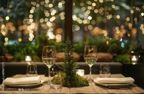 Romantic Dinner Table With Wine and Candles