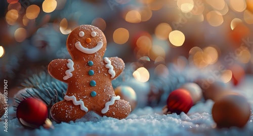 Gingerbread Man in Snow
