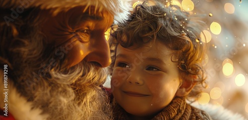 Santa Gives Gift to Girl on Christmas Eve