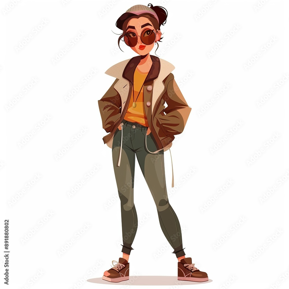 Partridge Tomboy fashion cartoon isolated whitebackground Partridge Tomboy fashion cartoon isolated whitebackground