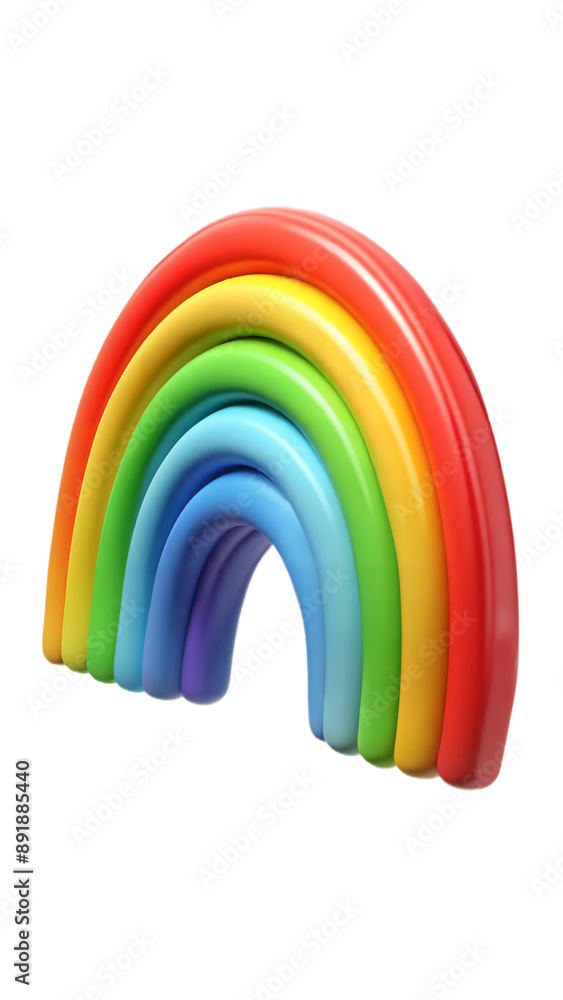 3D Cartoon Rainbow on Transparent Background 3D Cartoon Rainbow on Transparent Background