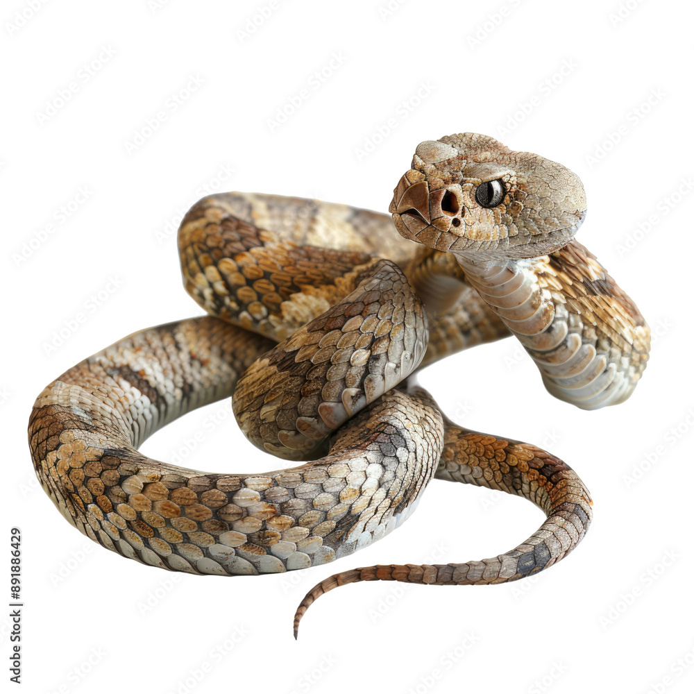 Fototapeta premium Photo of Viper snake isolated on transparent background
