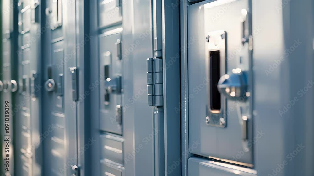 A row of lockers available for rent providing a storage solution for travelers. A row of lockers available for rent providing a storage solution for travelers.