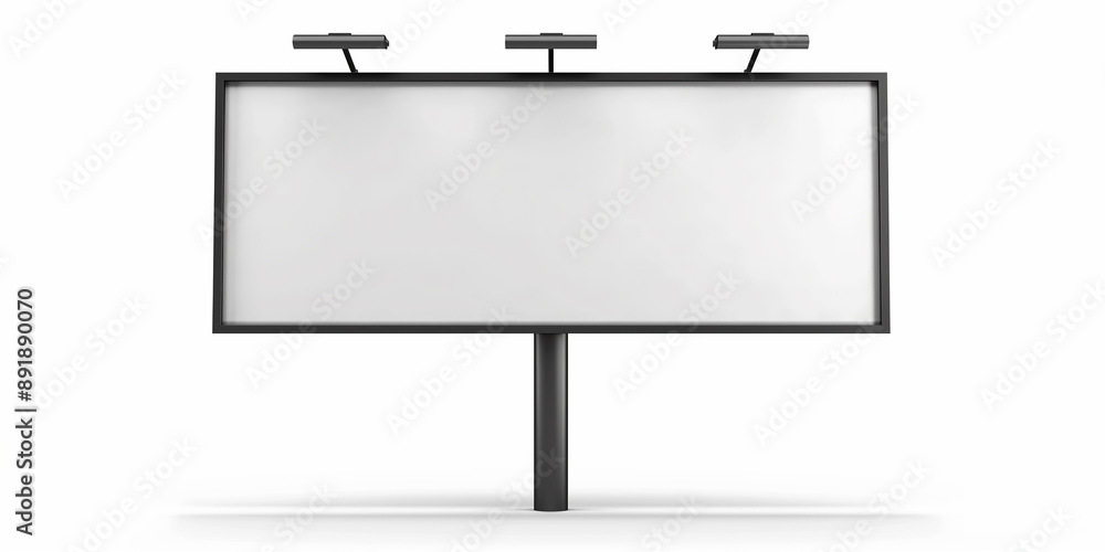Large blank city billboard advertising panel standing on a white background Large blank city billboard advertising panel standing on a white background