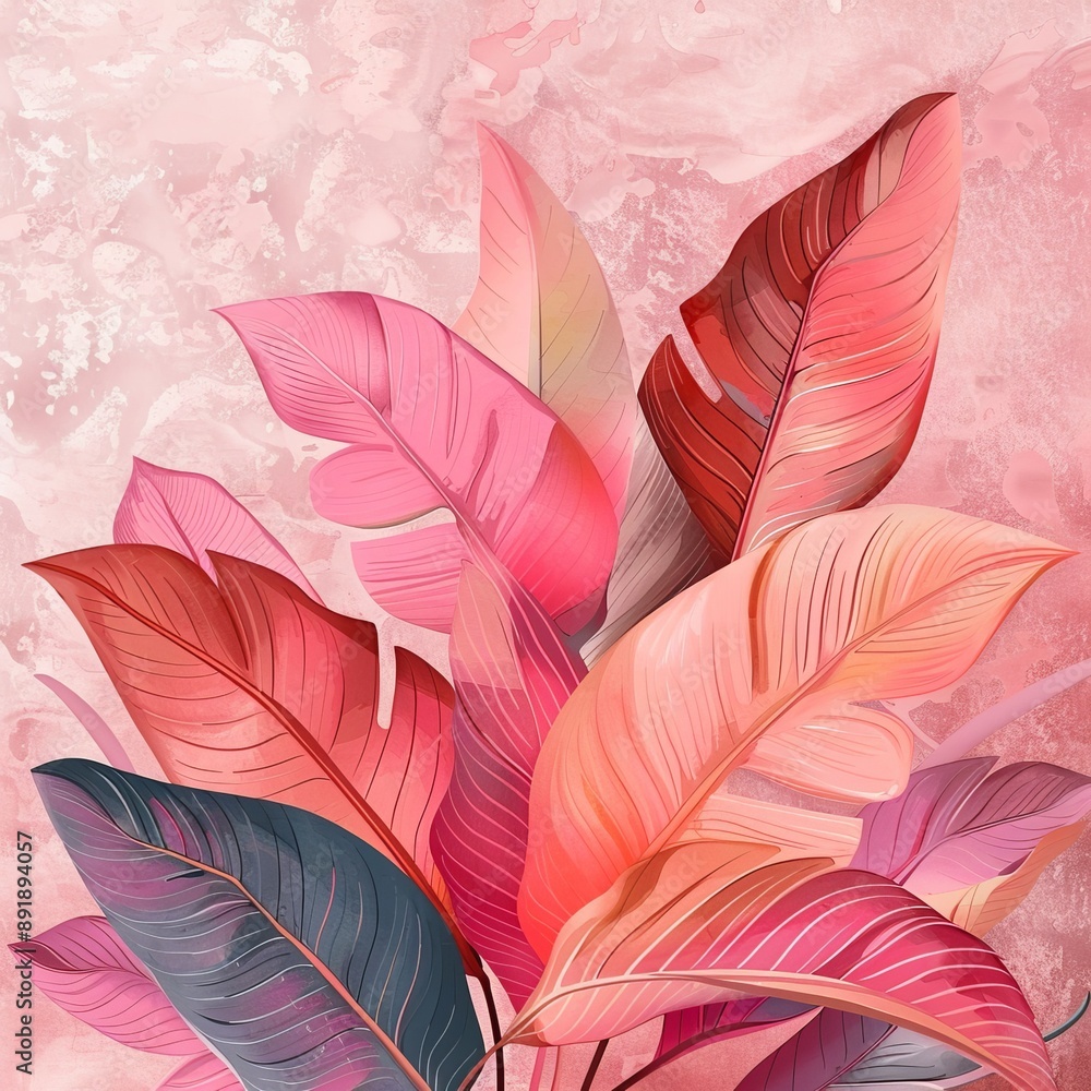 Pink tropical leaves Pink tropical leaves