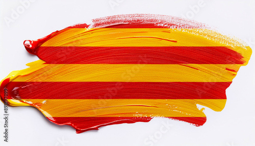 Paint stain with the colours of the Catalonian flag