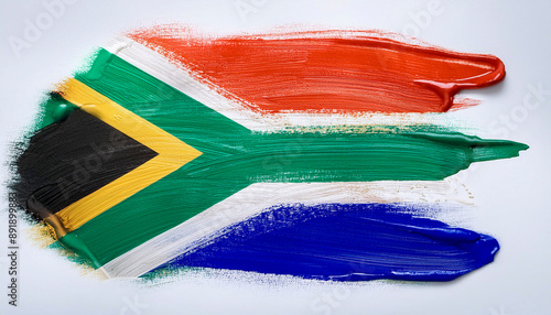 Paint stain in the colours of the South African flag