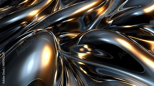 Futuristic abstract background with sleek, metallic surfaces and glowing accents. © Danish