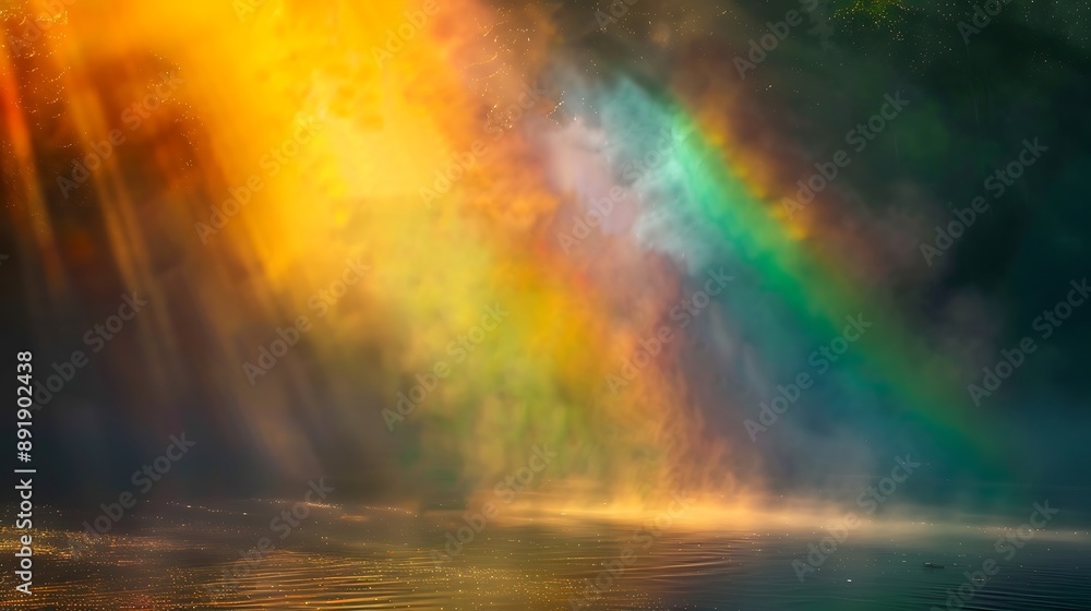 Rainbows formed by fog and sunlight Rainbows formed by fog and sunlight