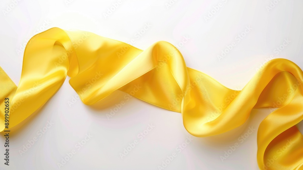 Trendy yellow silk ribbon border with space for text