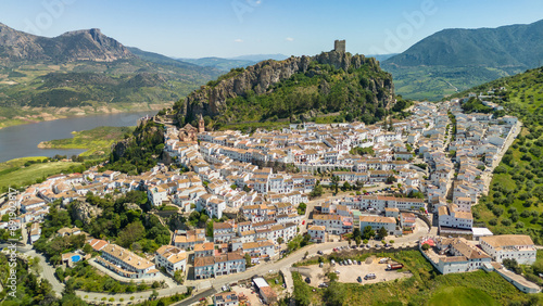 Obraz na płótnie Aerial view of Zahara de la Sierra, Andalucia, Spain w salonie