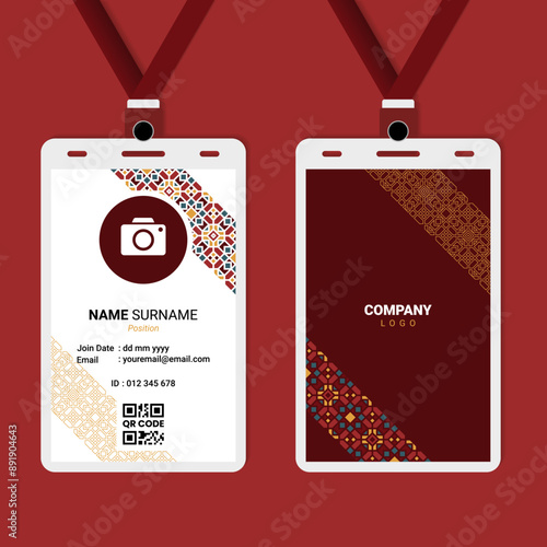 Islamic Oriental Geometric ID Card Design for Business or Company