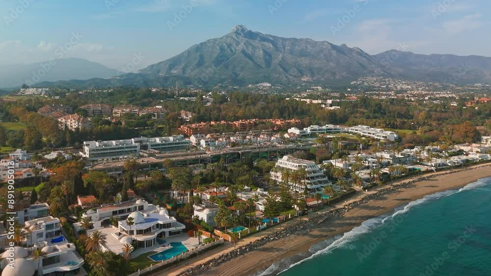 Aerial view of the luxurious Marbella town, Costa del Sol, Andalusia, Spain Aerial view of the luxurious Marbella town, Costa del Sol, Andalusia, Spain