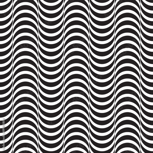Seamless optical illusion wave pattern.
