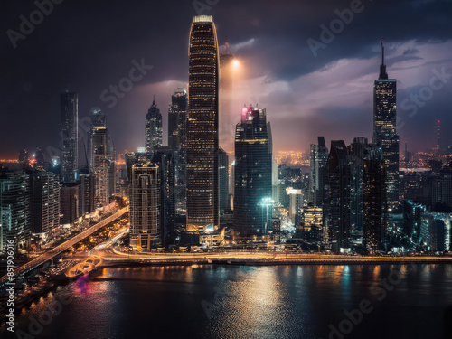 Wallpaper Mural city skyline at night Torontodigital.ca