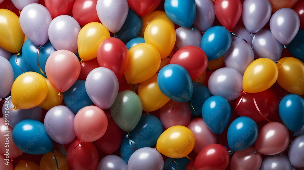 Colorful closeup of the birthday balloons Colorful closeup of the birthday balloons