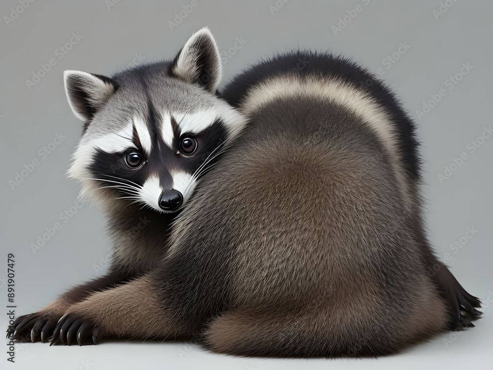 Obraz premium Funny cute closeup of raccoon