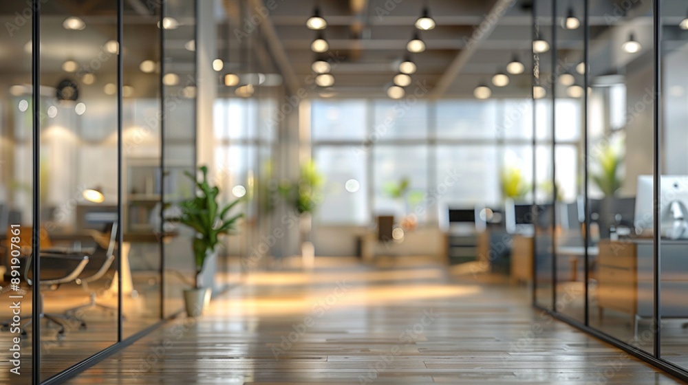 Open Concept Office with Glass Partitions Open Concept Office with Glass Partitions