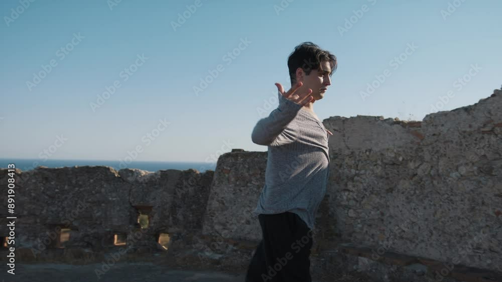Latin American Music With Dancer Performing On A Castle Latin American Music With Dancer Performing On A Castle