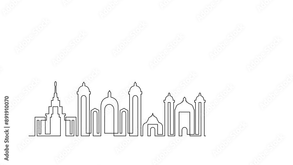 Animated self drawing of Tegucigalpa skyline video design illustration. Modern city in South America in simple linear style video design concept. Big city in Honduras. Iconic architectural building Animated self drawing of Tegucigalpa skyline video design illustration. Modern city in South America in simple linear style video design concept. Big city in Honduras. Iconic architectural building