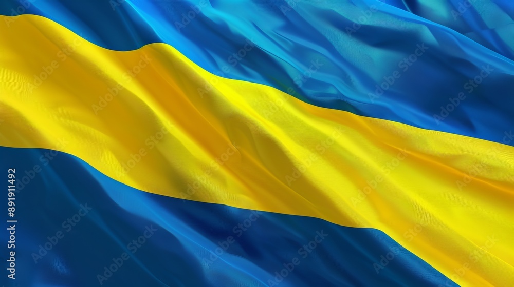 A captivating image of a vibrant blue and yellow fabric captured in motion, with visible ripples and folds, evoking a sense of fluidity and dynamic flow. A captivating image of a vibrant blue and yellow fabric captured in motion, with visible ripples and folds, evoking a sense of fluidity and dynamic flow.