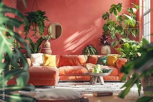 Urban Jungle Living Room Mockup 