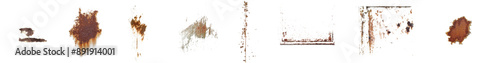 Pack x 8, Set of 8 High-Resolution Rust Stains PNG with Transparent Background for Graphic Design and Creative Projects