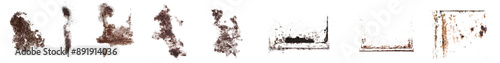 Pack x 8, Set of 8 High-Resolution Rust Stains PNG with Transparent Background for Graphic Design and Creative Projects