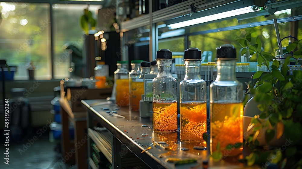 Experimental setup in a hyper realistic chemistry lab testing the ...