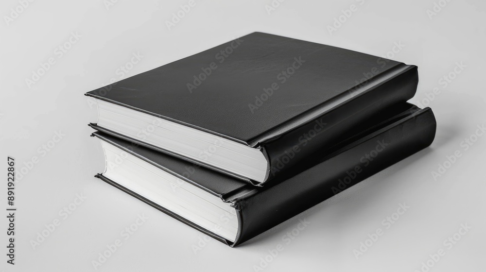 Two black books on white background Two black books on white background