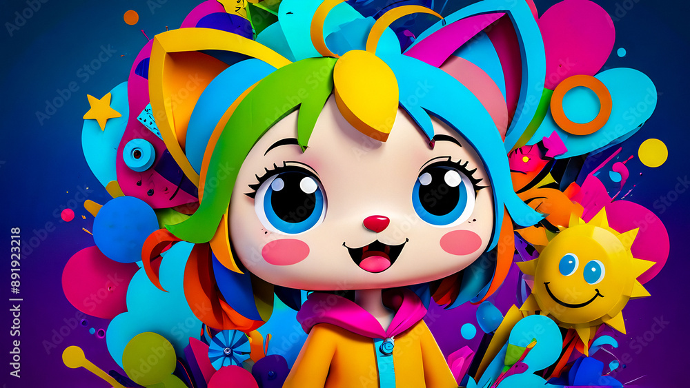 8k cartoon character illustration , colorful, vibrant, playful 8k cartoon character illustration , colorful, vibrant, playful