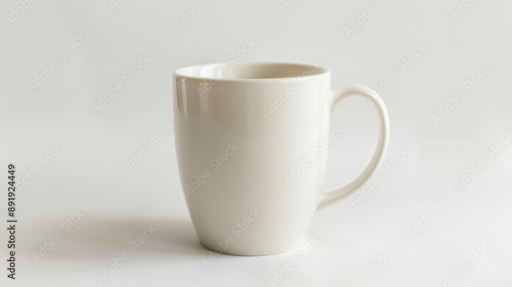Fototapeta premium Single White Ceramic Coffee Cup against White Background