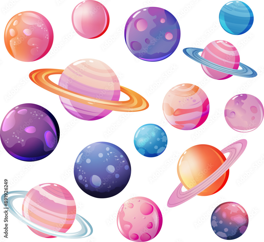 planets isolated on white background planets isolated on white background