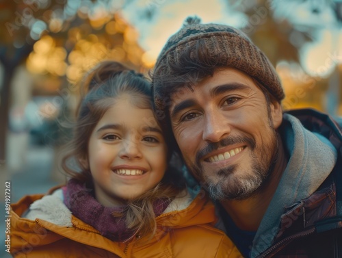 Happy Father and Daughter Smiling Together in the Park, Enjoying Quality Time Outdoors, Creating Lasting Memories, Family Bonding Moments, Love and Laughter, Parenthood, Child Development, Outdoor