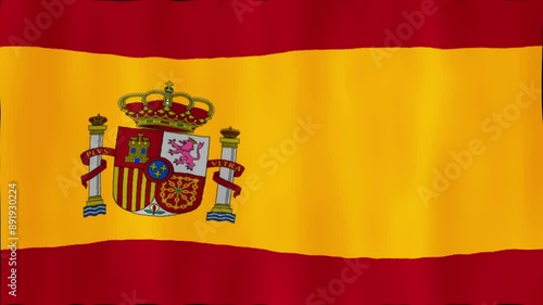3D animation - flag of spain