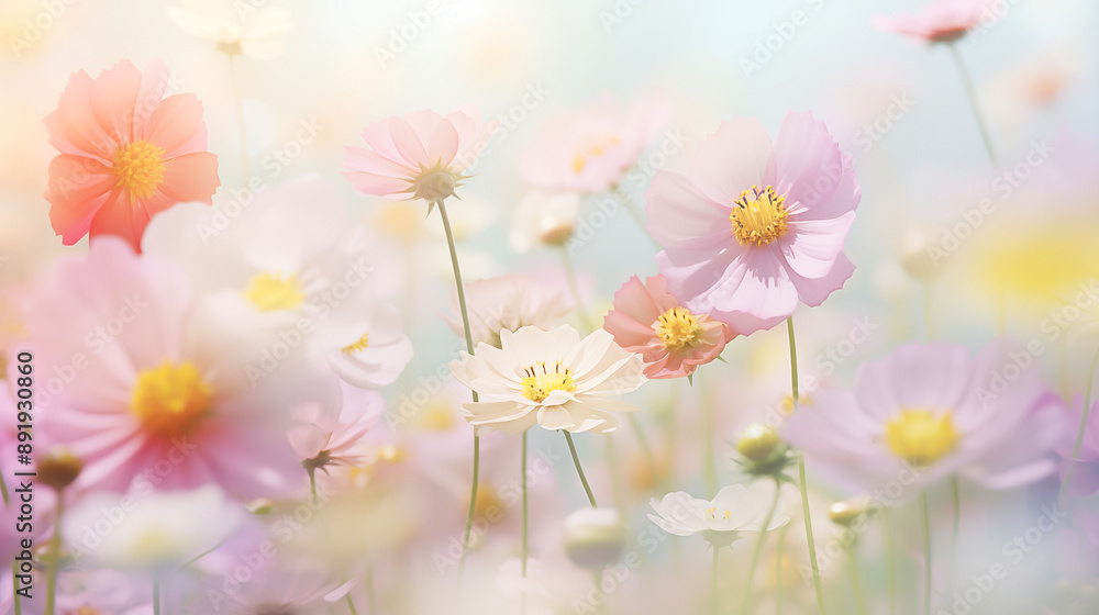 summer flowers on Blurred background summer flowers on Blurred background
