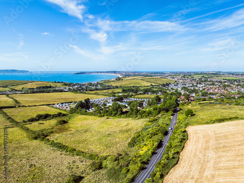 Aerial View of Preston and Weymouth from Osmington Hill, Dorset, England photo