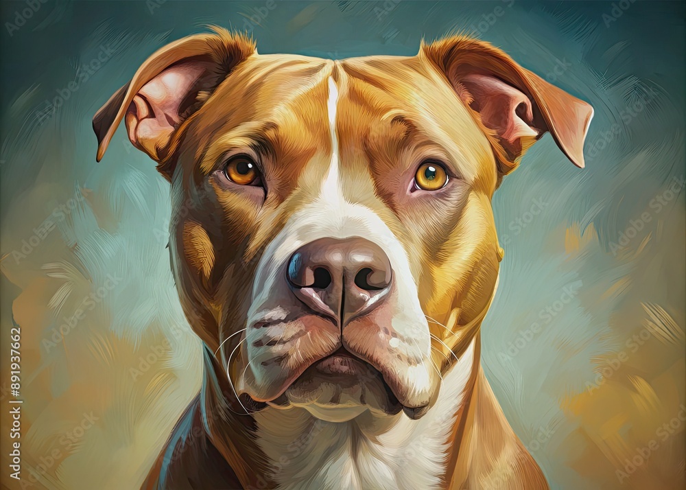 A drawing of a pitbull. Generative Ai A drawing of a pitbull. Generative Ai