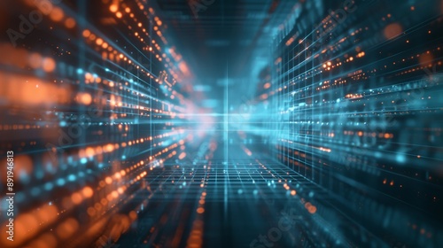 Wallpaper Mural Futuristic digital technology background with abstract glowing lines and data points, showcasing speed and innovation. Torontodigital.ca