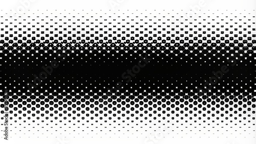Stylish abstract gradient design featuring black noise stipple dot work halftone effect with smooth rounded isolated border on white background.