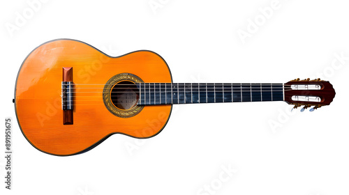 Classical acoustic guitar isolate on transparency background