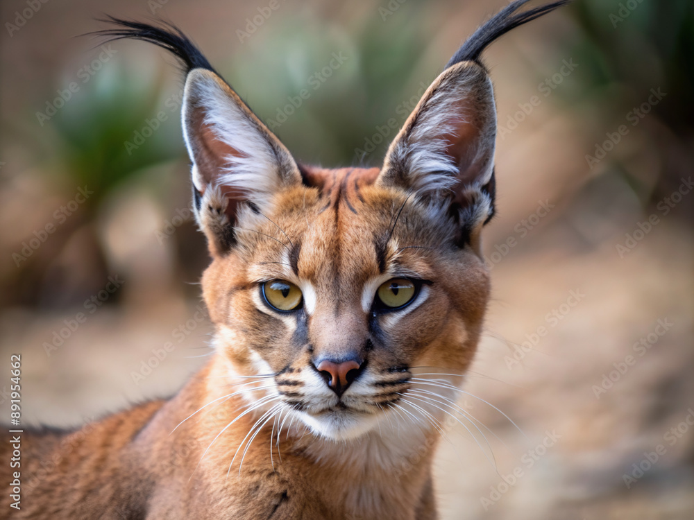 Obraz premium portrait of a lynx, mammal, feline, wildlife, bobcat, predator, nature, fur, caracal, wildcat, carnivore, ears, lion, hunter, portrait