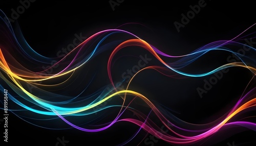 Clear Plain Shiny Soft Vintage Bokeh Cloudy Wave Like Geometric Black Background or Texture