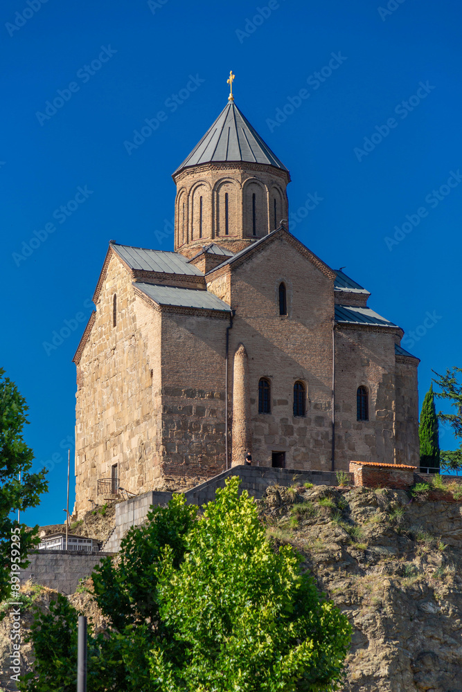 The Metekhi church of the Nativity of the Mother of God in tbilisi, Georgia The Metekhi church of the Nativity of the Mother of God in tbilisi, Georgia
